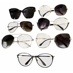 Designer Sunglasses Frames Mixed Repair Lot, 7 Pairs Tom Ford Ferragamo Pucci